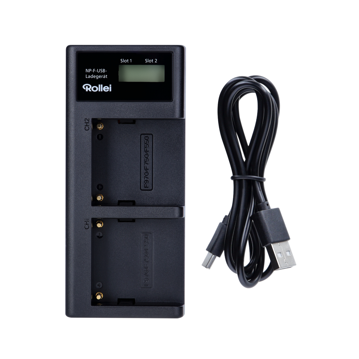 Battery charger for NP-F batteries